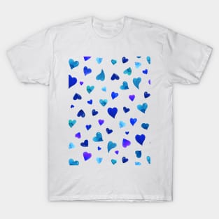 Valentine's  Day hearts - blue T-Shirt